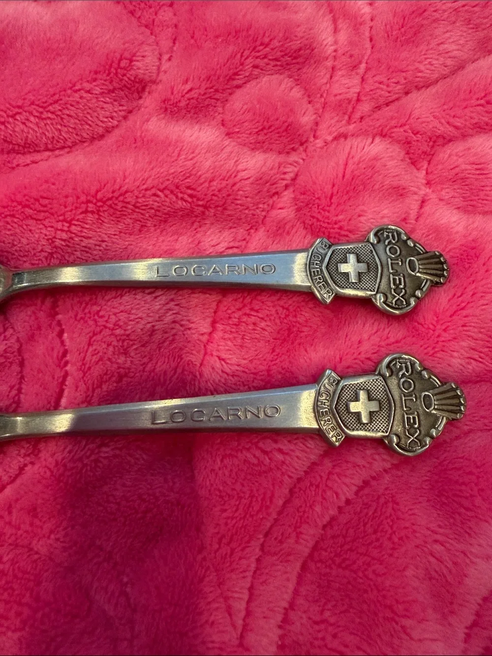 Vintage Rolex Bucherer Swiss Souvenir Spoons - Set of 7